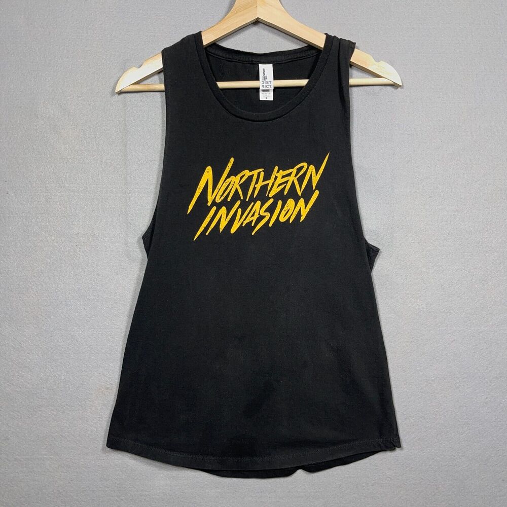 Northern‎ Invasion Tank Top Women Small Muscle Tee Black Yellow Metal Concert